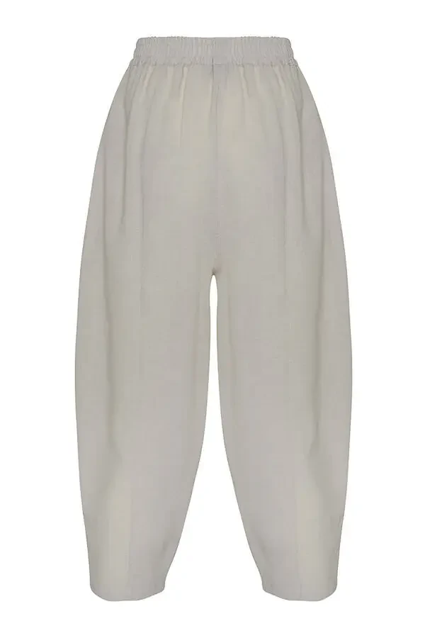 Relaxed Fit Basic Trousers-Stone - 3