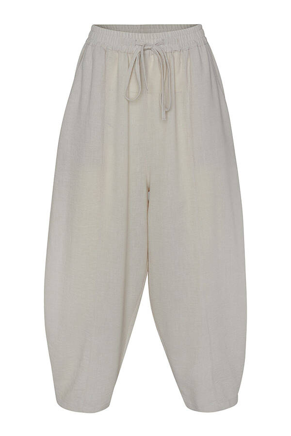Relaxed Fit Basic Trousers-Stone - 1