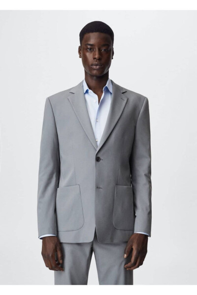 Relaxed Fit Blazer Jacket - MANGO MAN