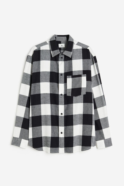 Relaxed fit flannel shirt - 1