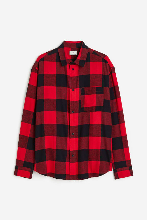 Relaxed fit flannel shirt - 1