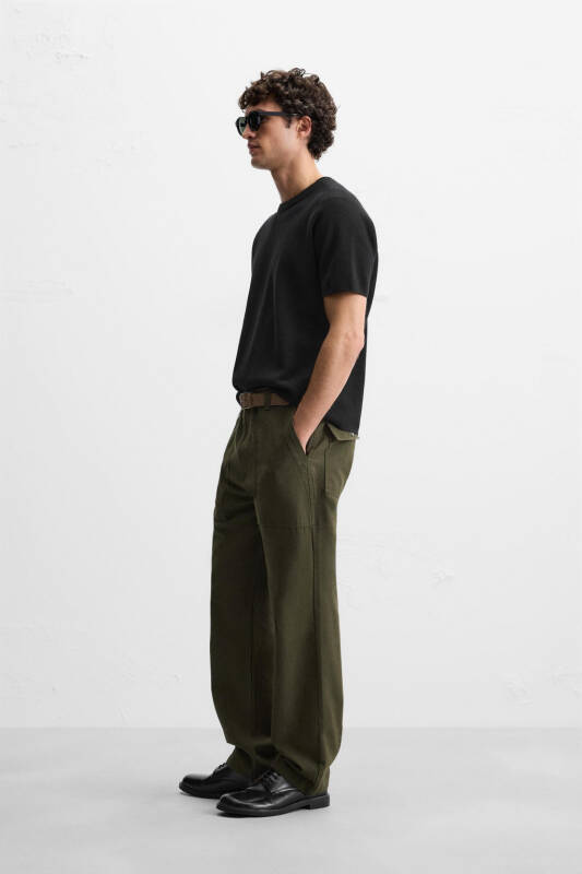 RELAXED FIT KNIT T-SHIRT-Black - 4