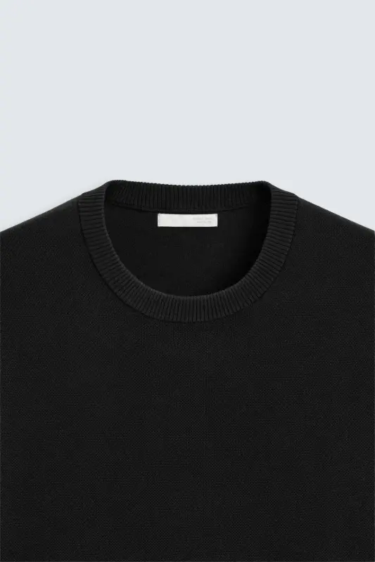 RELAXED FIT KNIT T-SHIRT-Black - 3