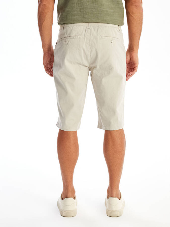 Relaxed Fit Men's Bermuda Shorts-Beige - 4