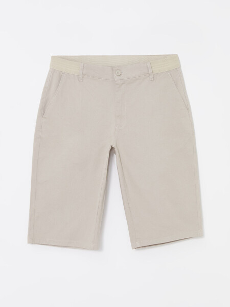 Relaxed Fit Men's Bermuda Shorts-Beige - 5