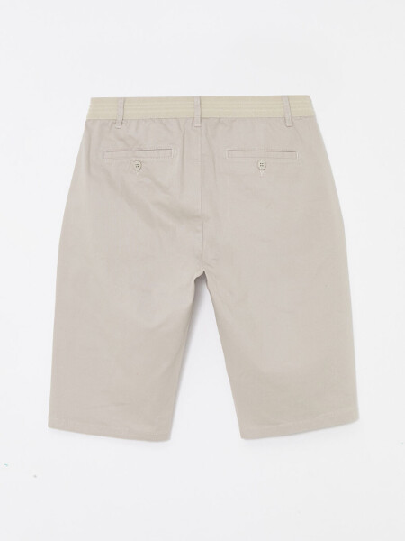 Relaxed Fit Men's Bermuda Shorts-Beige - 6