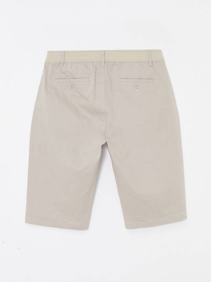 Relaxed Fit Men's Bermuda Shorts-Beige - 6