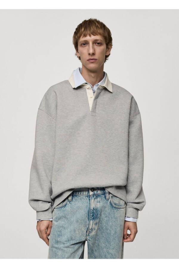 Relaxed fit polo sweatshirt - 1