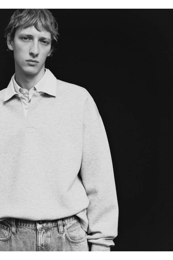 Relaxed fit polo sweatshirt - 8