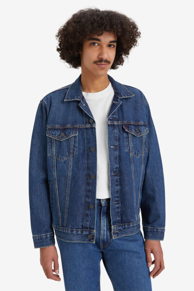 Relaxed fit trucker, Little Fighter men's blue denim jacket. - 1