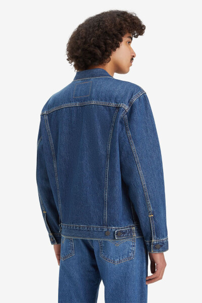 Relaxed fit trucker, Little Fighter men's blue denim jacket. - 2