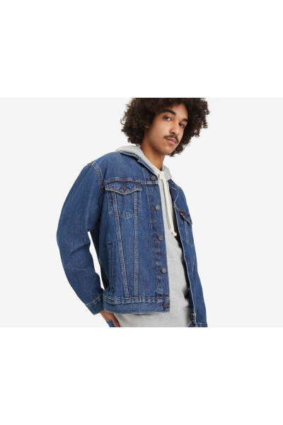 Relaxed fit trucker, Little Fighter men's blue denim jacket. - 4