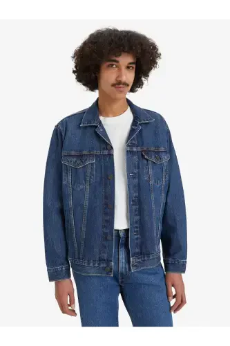 Relaxed fit trucker, Little Fighter men's blue denim jacket. - 1
