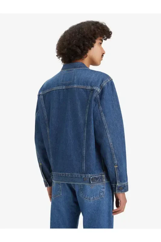 Relaxed fit trucker, Little Fighter men's blue denim jacket. - 2