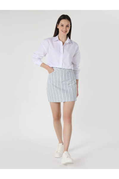 Relaxed fit white long sleeve shirt for women - 7