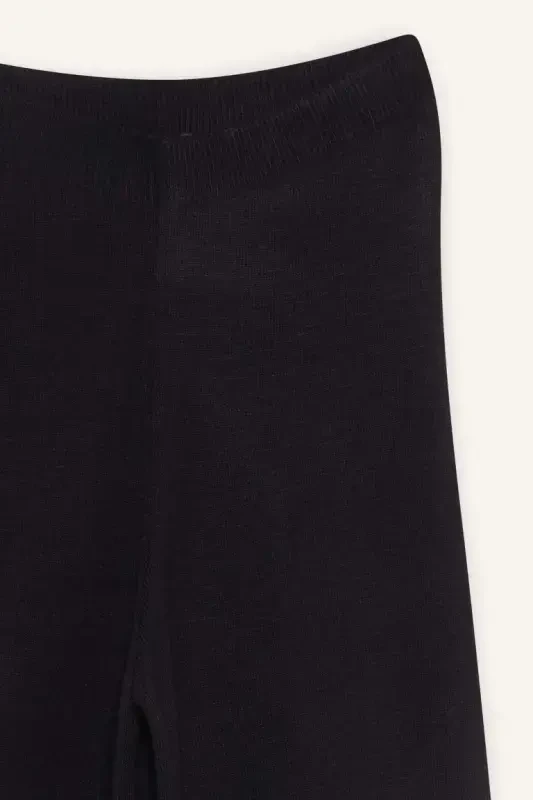 Relaxed Fit Wide Leg Trousers-Black - 9