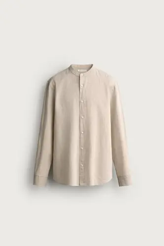 RELAXED FIT ZAS VA PAXTABAN KO‘YLAK - Ochiq bej 