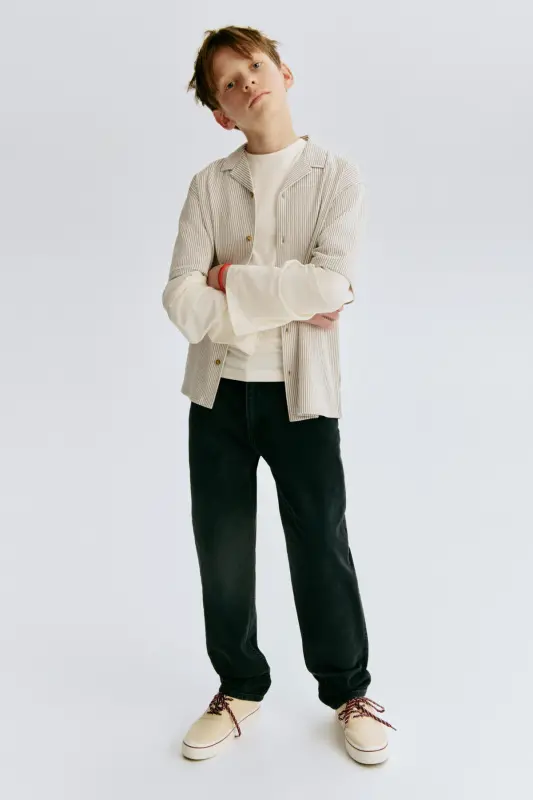 Relaxed Tapered Fit Jeans - Qora - H&M