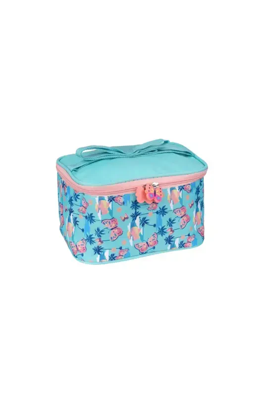 Relaxion Butterfly Figured Turquoise - Powder Pink Primary School Bag and Lunch Box-Powder - 3
