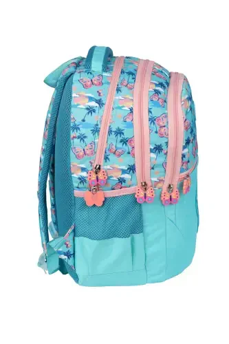 Relaxion Butterfly Figured Turquoise - Powder Pink Primary School Bag and Lunch Box-Powder - 5