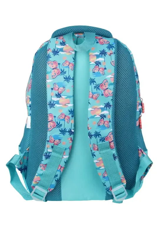 Relaxion Butterfly Figured Turquoise - Powder Pink Primary School Bag and Lunch Box-Powder - 6