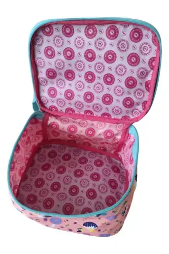 Relaxion Candy Figured Turquoise - Powder Pink Girl Elementary School Bag and Lunch Box-POWDER PINK TURQUOISE - 4