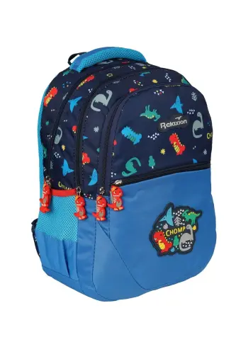 Relaxion Chomp Figürlü Ilköğretim Okul Çantası Ve Beslenme Çantası 2'li Takımı-Turkuaz Chomp - RKY SERENITY (1)