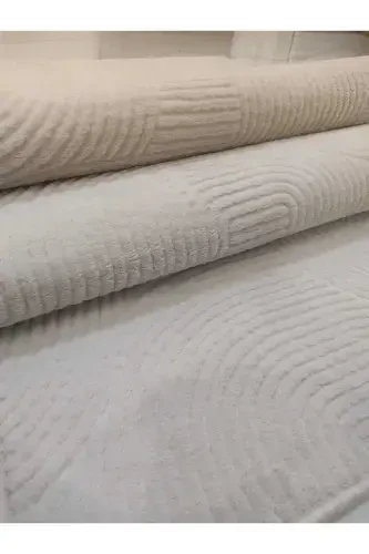 Relefsiz sirpanmaydigan zamin xonasi, zal, koridor, oshxona gilami yo'lagi krem ​​rang - 1