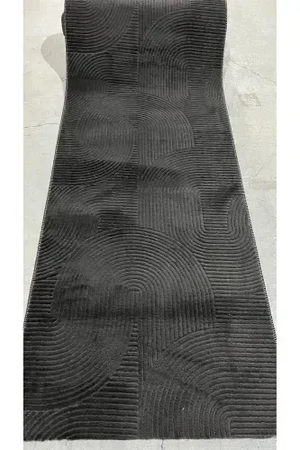 Relief Joy Anthracite Non-Slip Base Cut Rug Runner-Anthracite - 1