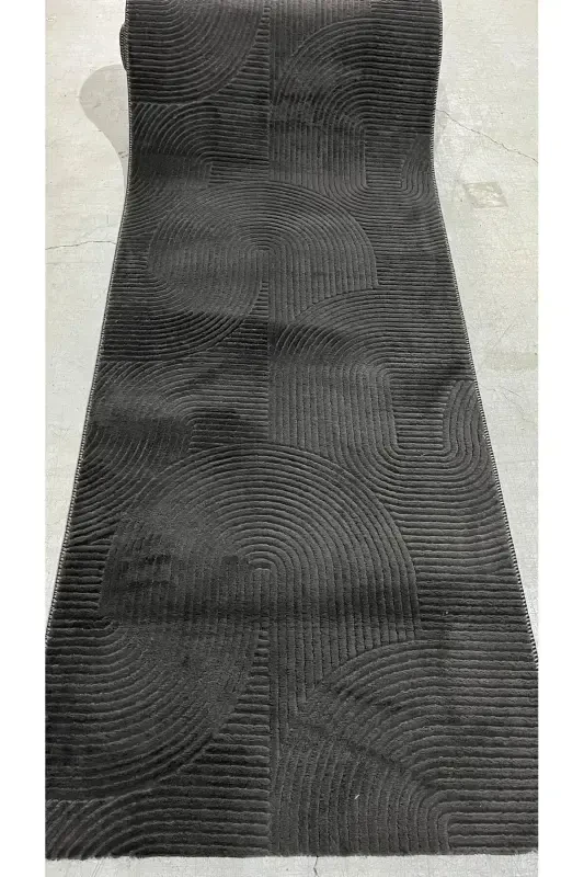 Relief Joy Anthracite Non-Slip Base Cut Rug Runner-Anthracite - 1