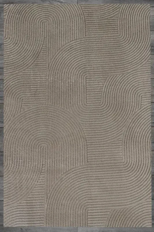 Relief Joy Beige Non-Slip Base Cut Rug Runner-Mink - MERINOS