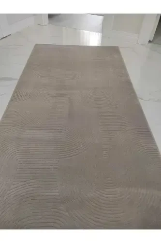 Relief Joy Beige Non-Slip Base Cut Rug Runner-Mink - 4