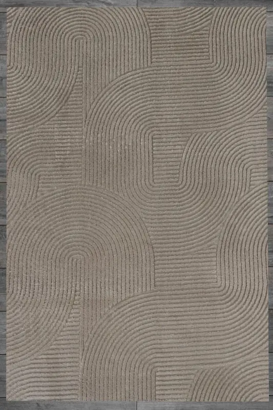 Relief Joy Beige Non-Slip Base Cut Rug Runner-Mink - MERINOS