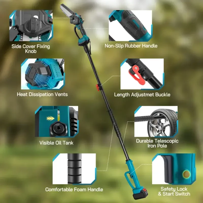 RELOIVE 2-in-1 Cordless Pole Saw & 6