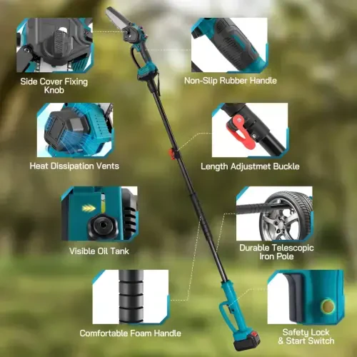 RELOIVE 2-in-1 Cordless Pole Saw & 6