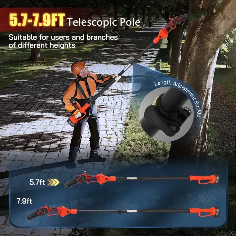 RELOIVE 2-IN-1 Cordless Pole Saw & 6