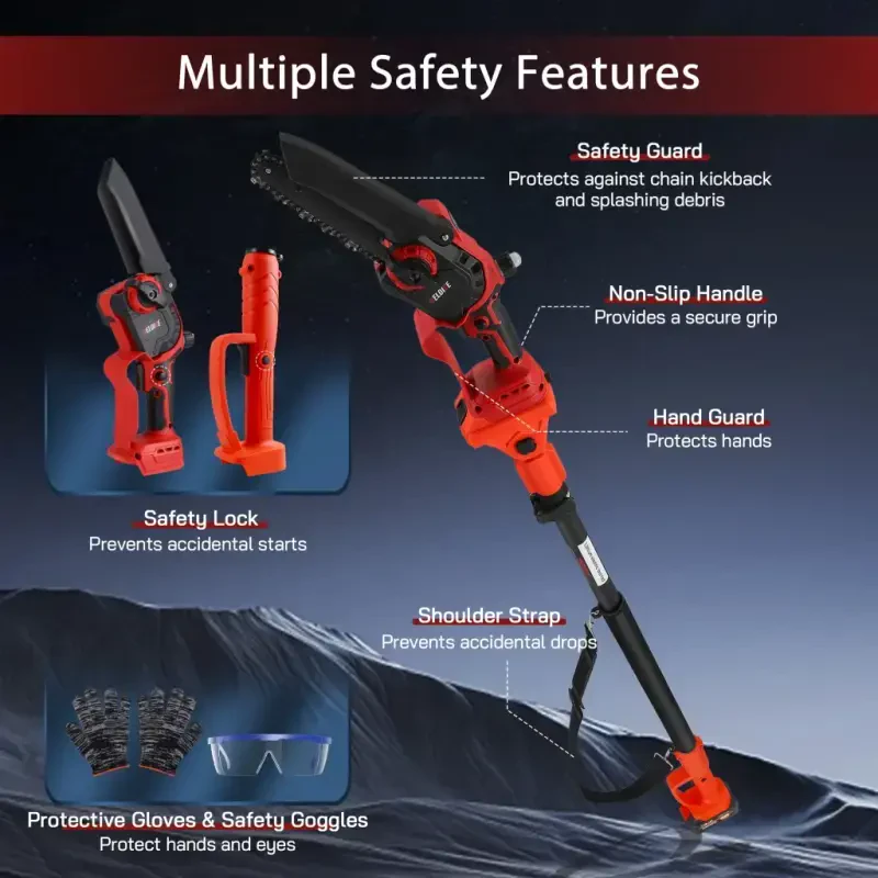 RELOIVE 2-IN-1 Cordless Pole Saw & 6