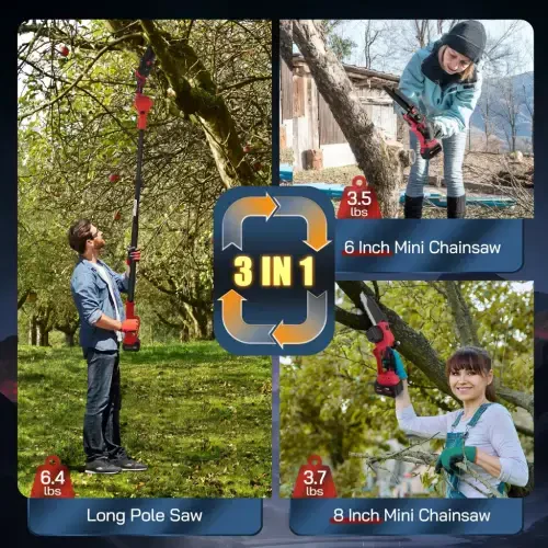 RELOIVE 2-IN-1 Cordless Pole Saw & 6