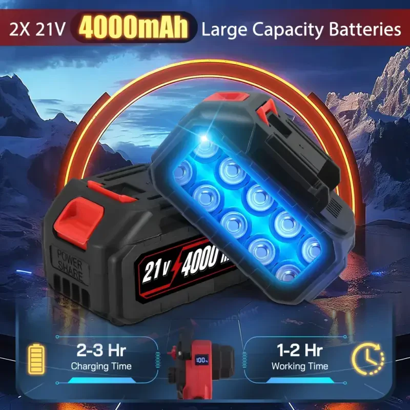 RELOIVE 2-IN-1 Cordless Pole Saw & 6