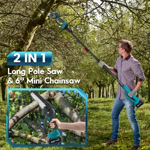 RELOIVE 2-in-1 Cordless Pole Saw & 6