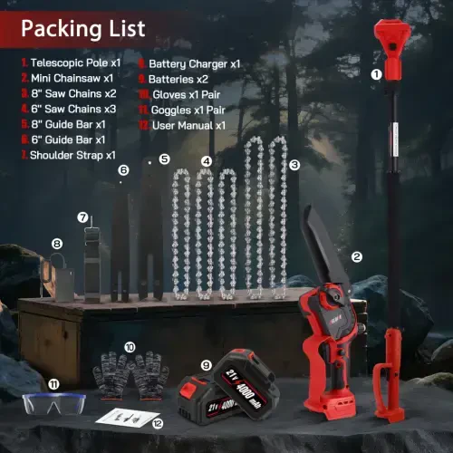 RELOIVE 2 IN 1 Cordless Pole Saw & 6