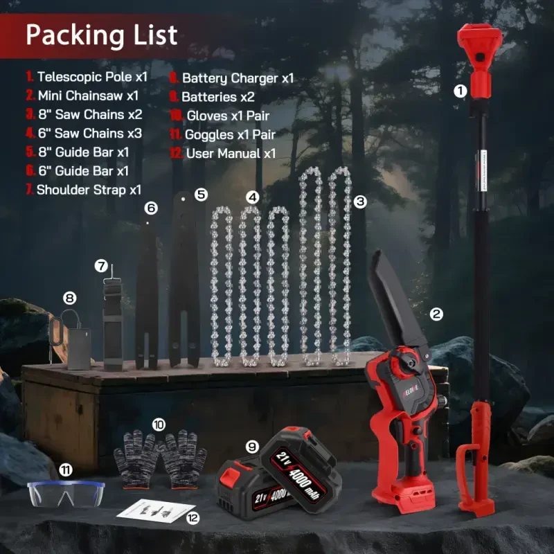 RELOIVE 2 IN 1 Cordless Pole Saw & 6