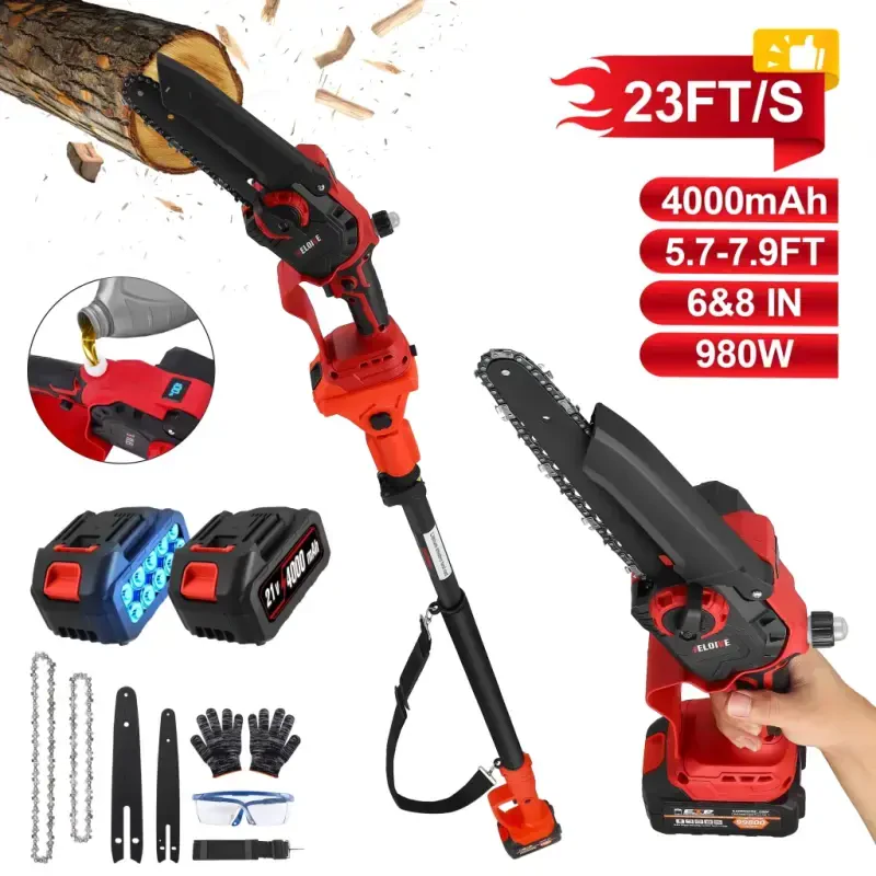 RELOIVE 2-IN-1 Cordless Pole Saw & 6