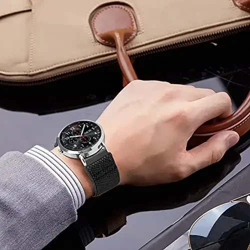 Relting Compatible with 16mm 18mm 19mm 20mm 22mm 24mm Watch Bands Quick Release Replacement Wristband,Adjustable Stretchy Nylon Solo Loop Straps Fabric Braided Sport Elastic Bands for Men Women - 5