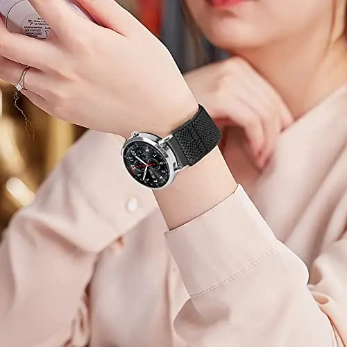 Relting Compatible with 16mm 18mm 19mm 20mm 22mm 24mm Watch Bands Quick Release Replacement Wristband,Adjustable Stretchy Nylon Solo Loop Straps Fabric Braided Sport Elastic Bands for Men Women - 6