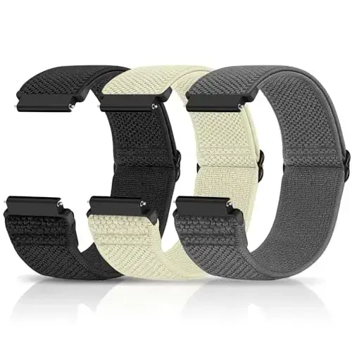 Relting Compatible with 16mm 18mm 19mm 20mm 22mm 24mm Watch Bands Quick Release Replacement Wristband,Adjustable Stretchy Nylon Solo Loop Straps Fabric Braided Sport Elastic Bands for Men Women - 1