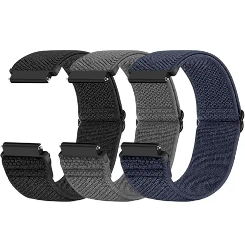 Relting Compatible with 16mm 18mm 19mm 20mm 22mm 24mm Watch Bands Quick Release Replacement Wristband,Adjustable Stretchy Nylon Solo Loop Straps Fabric Braided Sport Elastic Bands for Men Women - RELTING