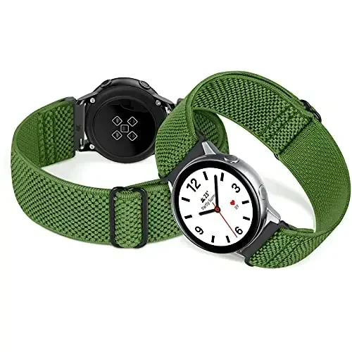 Relting Compatible with 16mm 18mm 19mm 20mm 22mm 24mm Watch Bands Quick Release Replacement Wristband,Adjustable Stretchy Nylon Solo Loop Straps Fabric Braided Sport Elastic Bands for Men Women - 4