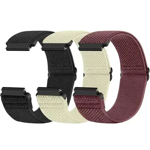 Relting Compatible with 16mm 18mm 19mm 20mm 22mm 24mm Watch Bands Quick Release Replacement Wristband,Adjustable Stretchy Nylon Solo Loop Straps Fabric Braided Sport Elastic Bands for Men Women - 1