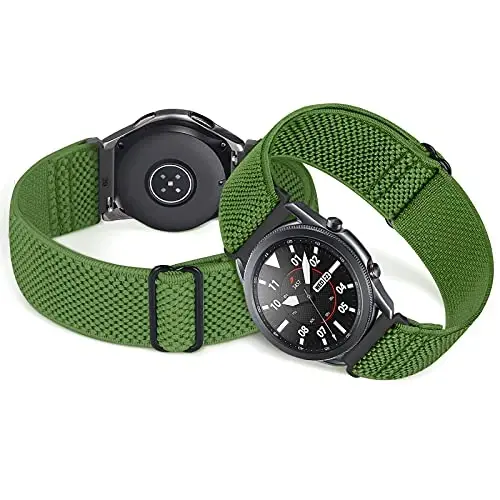 Relting Compatible with 16mm 18mm 19mm 20mm 22mm 24mm Watch Bands Quick Release Replacement Wristband,Adjustable Stretchy Nylon Solo Loop Straps Fabric Braided Sport Elastic Bands for Men Women - 4